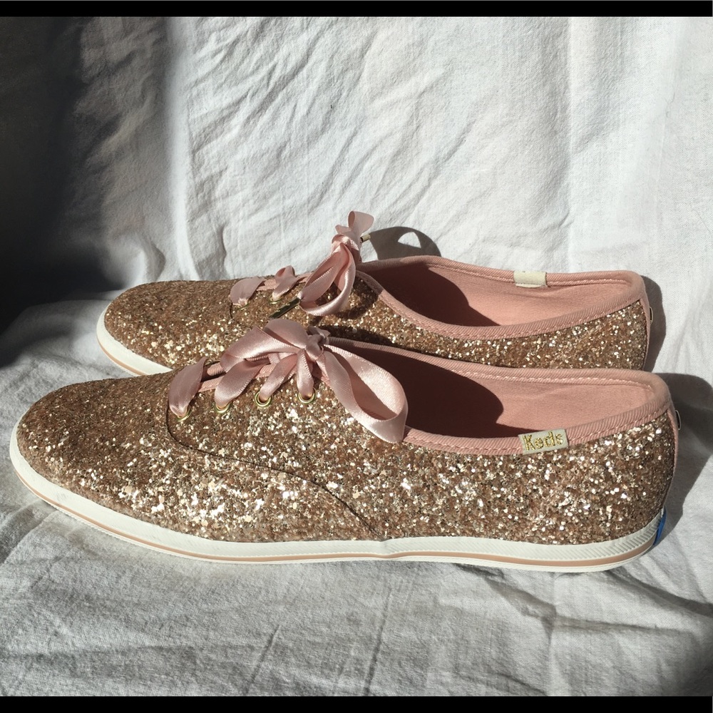 Kate Spade Rose Gold Glitter Keds